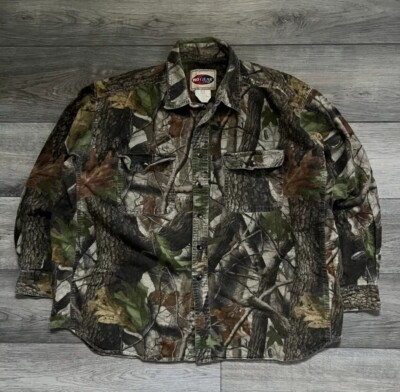 #ad #ad Wrangler Pro Gear Men’s Realtree Hardwoods Camo Chamois Button Up Shirt Size XXL $19.90