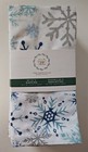 Set 12 Cloth Napkins Snowflake Blue Silver The Farmhouse Rachel Ashwell Winter