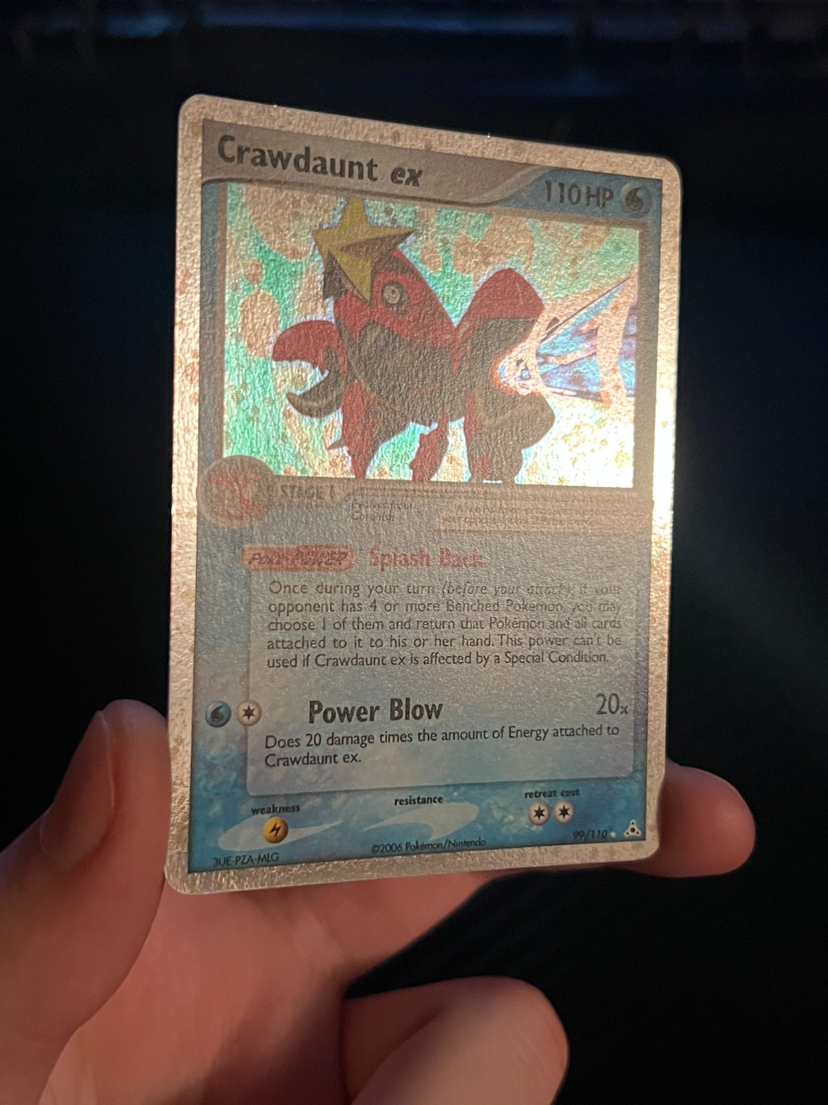 NM PARTIAL SWIRL Crawdaunt ex 99/110 Holon Phantoms Holo Pokemon TCG Card