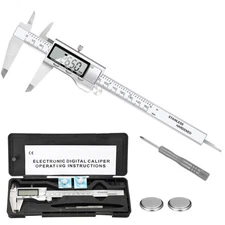 6 150mm Digital Caliper, Stainless Steel, Large LCD, Inch/Metric/Fraction