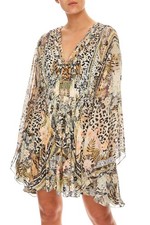 Camilla Franks Dress Short Kaftan Pleat Bodice Moto Maiko Silk Size L