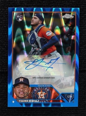 2023 Chrome Update Blue RayWave Refractor 59/150 Yainer Diaz Rookie Auto RC 4f5