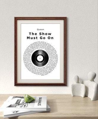 Queen Poster. The Show Must Go On Lyric Print. Queen Vinyl Poster Wall Art Gift 