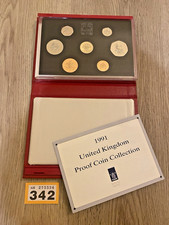 1991 UK ROYAL MINT PROOF COIN SET HOUSED IN THE RED LEATHER DELUXE CASE.