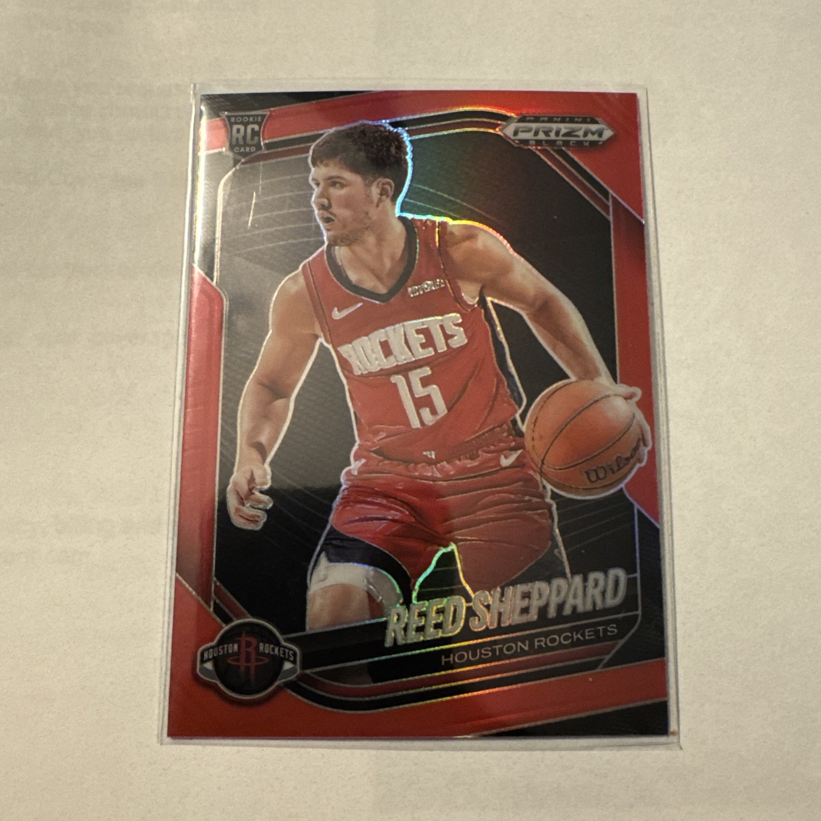 2024-25 Panini Prizm Black - Reed Sheppard #145 Red Prizm /299 (RC)