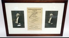 Conductor Arturo Toscanini Autographed 1936 Carnegie Hall Program, framed