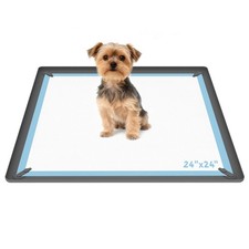 Pee Pad Holder for Dogs, 24 x 24 Non-Slip Silicone Puppy Pad Holder with Inte...
