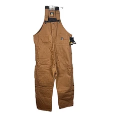 Berne Mens Heritage Deluxe Insulated Bib Overall B415BDR Brown Duck XL SHORT NWT