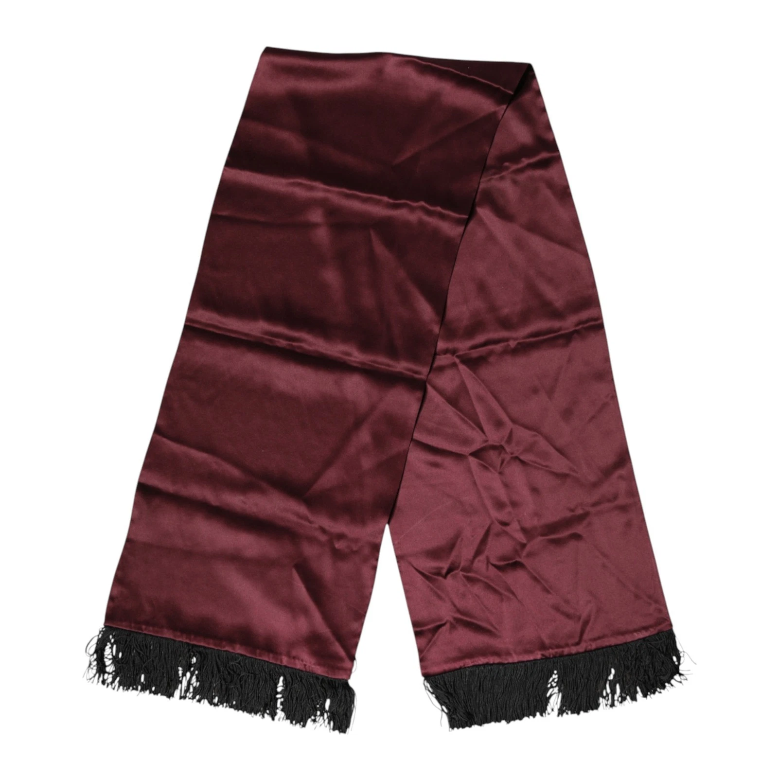 DOLCE & GABBANA Scarf Maroon Silk Satin Fringes Neck Foulard 133.5cm x 26.5cm
Opens in a new window 