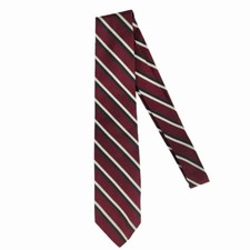 Vtg. Brooks Brothers Makers Red Thin Green White Classic Stripe 100 Silk Tie