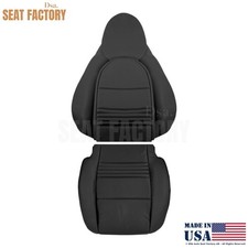 1997-2004 Für Porsche Boxster Fahrerseite Ersatz Sitzbezüge - Leder Schwarz