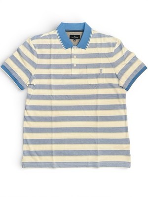 Marks and Spencer Blue Harbour Pure Cotton Striped Polo Shirt Men s Medium NWT