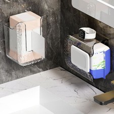 Porta fazzoletti trasparente da parete per organizzazione bagno e cucina