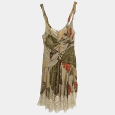 Valentino Kids Green Floral Print Silk Blend Dress 8Yrs