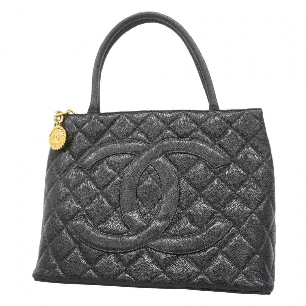 Chanel classic black leather tote bag 233765