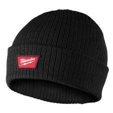 Milwaukee M750B Rib-Knit Cuffed Beanie Hat Black 2-Layer Acrylic One Size