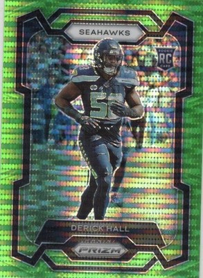 Derick Hall Seahawks 2023 Neon Green Pulsar Rookie Card #388 Bx14a