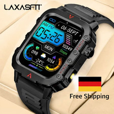 LAXASFIT New Mens Smart Watch LED Flashlight Outdoor Sports Smart Watch Wristwa
