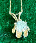 14k Yellow Gold 20" Chain  1/2 Ct T.W. Natural Diamond Solitaire Pendant — photo 6