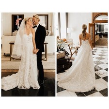 BHLDN WHISPERS & ECHOES OLSON DRESS IVORY WEDDING GOWN SZ 12