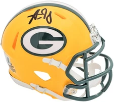 SALE! Aaron Jones Signed Green Bay Packers Yellow Speed Mini Helmet Beckett Wit