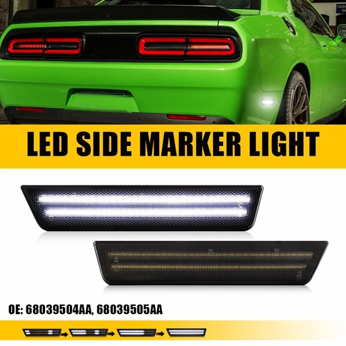 AUXITO Smoked Red LED Rear Side Marker Lights For 2008-2014 Dodge Challenger & 2011-2014 Charger