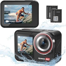 Speed 60 4K60FPS Action Cam, Foto da 48MP Videocamera Subacquea 2.35" Touchscree