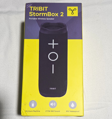 Tribit StormBox 2 Bluetooth Portable Speaker Black IPX7 Waterproof AUX 34W
