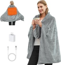 Portable Cordless Heated Blanket for Stadium, Rechargeable USB Heated Throw Blan