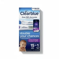 ClearBlue Advanced Digital Test Kit 15 Ovulation + 1 Pregnancy Exp MARCH 2027