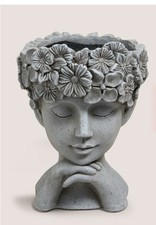 New Grey Lady Head Planter Ornament, An Eye-Catching Piece For Any Space TT25.