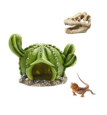 Reptile hideouts Come with Dinosaur Skull Hideout, Resin Cactus Desert Aquari...