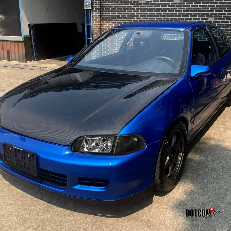 Fit 1992-1995 Honda Civic EG Black Driving Headlights+Corners Lamps Lights Pair - Image 4 of 4