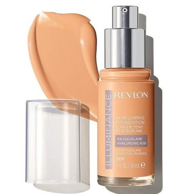 Revlon Illuminance Skin Caring Liquid Foundation Hyaluronic Acid 305 Medium Sand