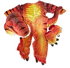 Underwraps Costumes Dinosaur Costume Jumpsuit Hood Gloves Orange/Yellow 2-4Y