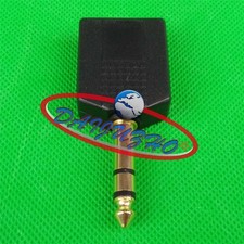1pcs 1/4" 6.35mm stereo male plug to 2 6.35mm stereo female jack adapter jg