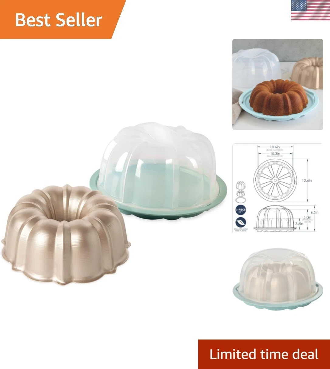 Formed Orginal Bundt with Keeper, 12 Cup, Golden Hour