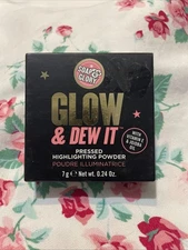 Soap&Glory Glow&Dew It Pressed Highlighting Powder 0.24 Gold Shimmer RETIRED New