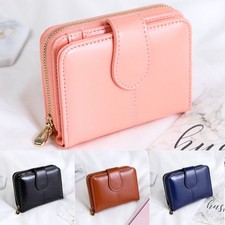 Women Mini Small Wallet Leather Zip Credit ID Card Holder Short Purse Handbag