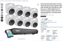 ZOSI 8CH 4MP 2.5K Home Security PoE IP Camera System Smart Human Detection 2TB