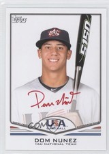 2011 Topps USA Baseball Team Auto Red Ink 21/99 Dom Nunez #USA-A34 Auto 2x6
