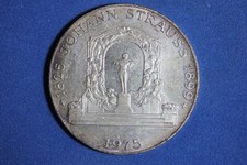 1975 Austria Johann Strauss 100 Schilling Silver Coin #M25355