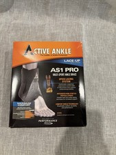 Active Ankle Brace AS1 Pro Brace Black Medium Lace Up  Strap Multi Sport New