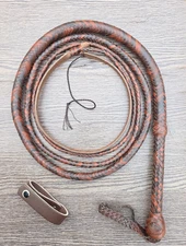 Handmade Cowhide Leather Bullwhip 10 feet Real 16 plaits equestrian bull whip