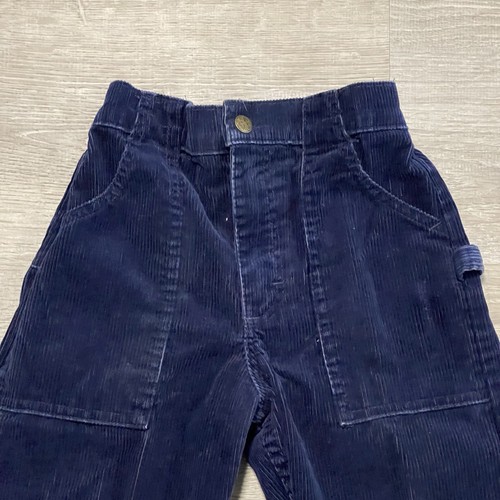 Vintage Oshkosh Bgosh Pants Boys 7R Blue Corduroy Bib Girls Youth USA 80s - Picture 2 of 9