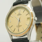 Vintage 1980 **MINT** OMEGA Seamaster Cal.1332 Quartz Push Crown Gold 34mm Men's
