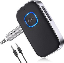 COMSOON Bluetooth Receiver for Car, Noise Cancelling 3.5mm AUX Black Silver