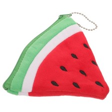 Watermelon Shape Plush Coin Purse Small Zipper Wallet for Women Girls