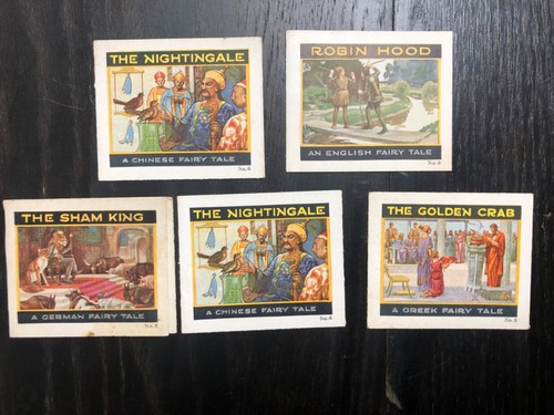 1920s JELL-O GIRL Fairy Tale Fold out cards with RECIPES Advertising Vintage