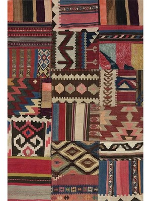 4x5 ft Patchwork Kilim Area Rug   Handwoven Wool Rug   Free US Shipping